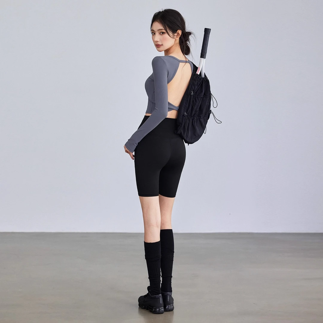 【上新啦】瑜伽服带胸垫美背春秋普拉提长袖运动上衣健身服34042
