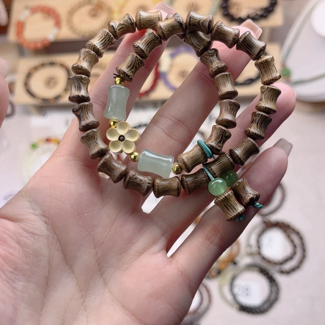 白玉菩提吊坠白玉菩提竹节