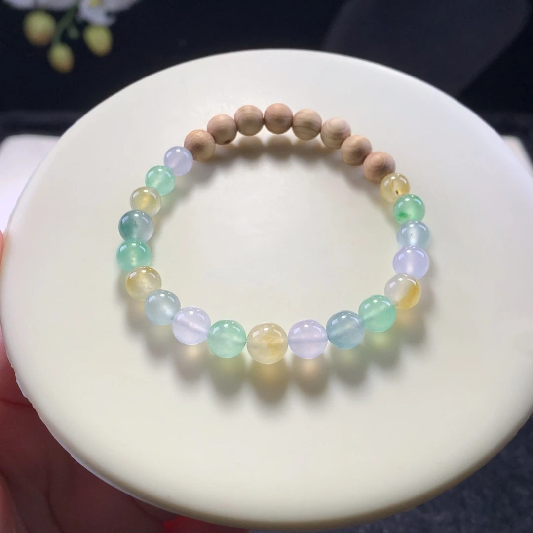 翡翠未镶嵌手链卡6梦幻马卡龙