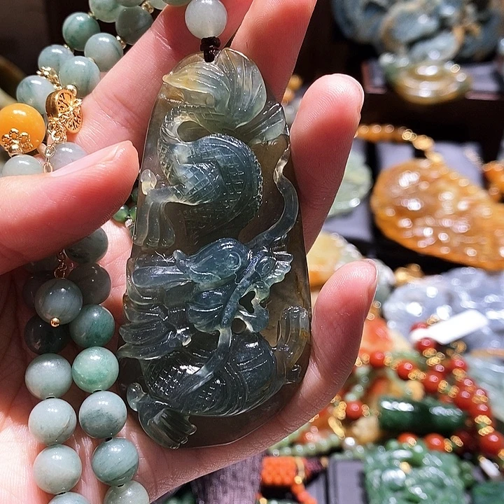 岫玉未镶嵌毛衣链