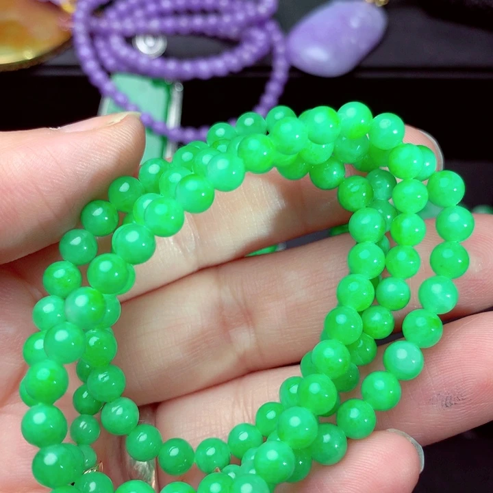 翡翠未镶嵌颈饰项链