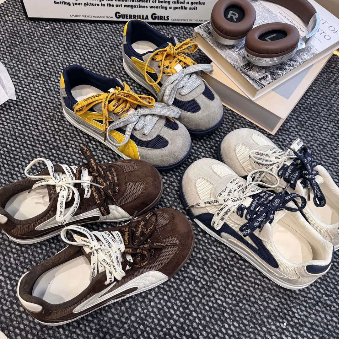 【晨晨格调现货】轻奢德训鞋女复古轻便软底显脚小爆款运动鞋