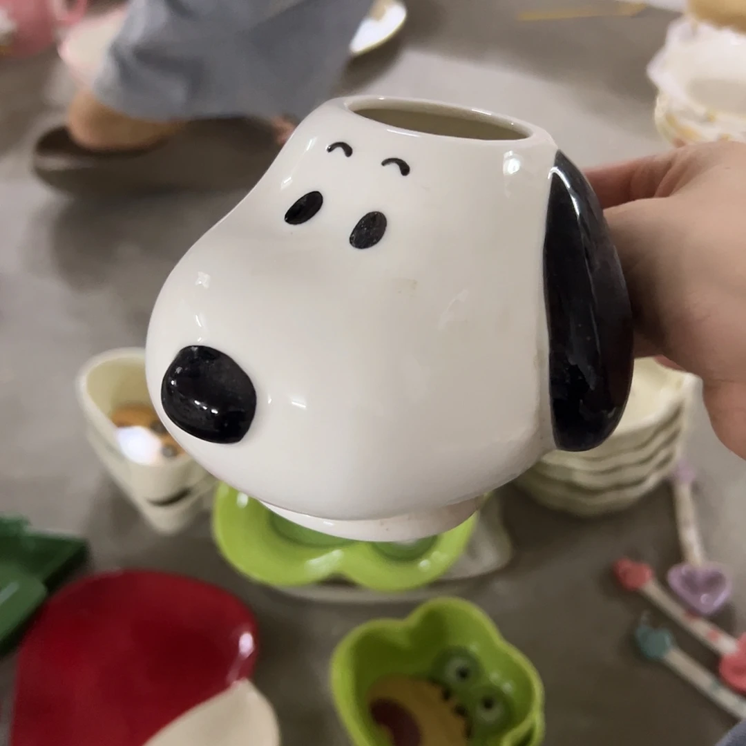 瓷微瑕小狗杯一个