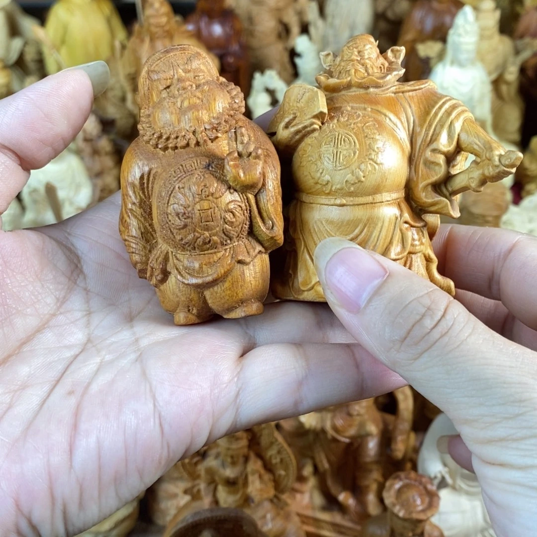 木微瑕两尊钟馗崖柏黄金檀