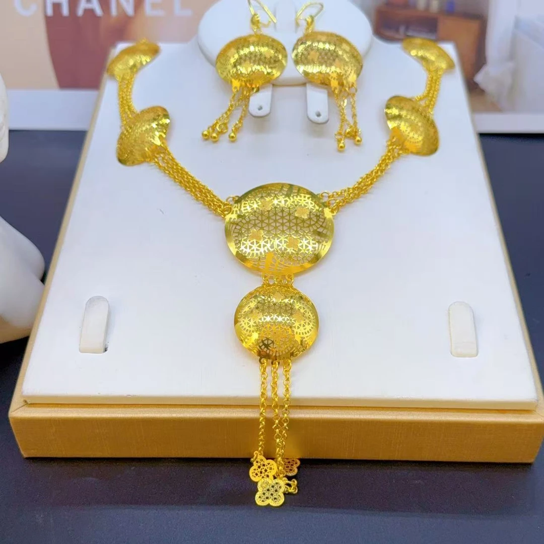 铜合金项链 合金项链精美款式两件套时尚民族风手工气质轻奢8878