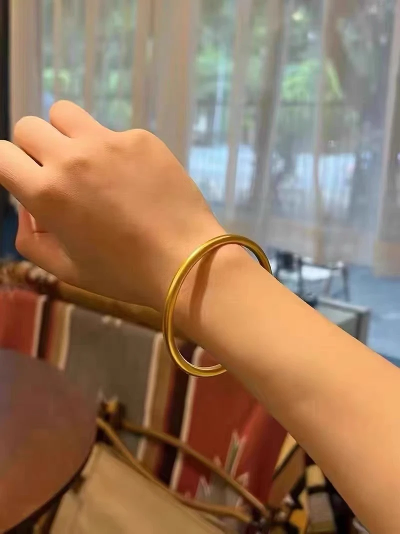 铜合金手镯 素圈手镯女新中式复古高级感手环轻奢小众简约3091