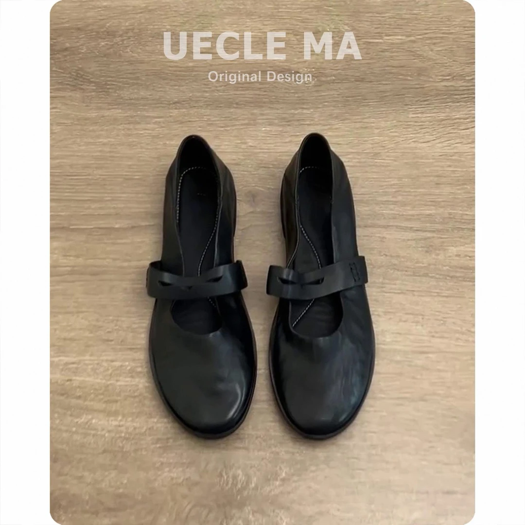 超软小羊皮~文艺感复古单鞋女平底舒适芭蕾鞋不累脚通勤玛丽珍鞋