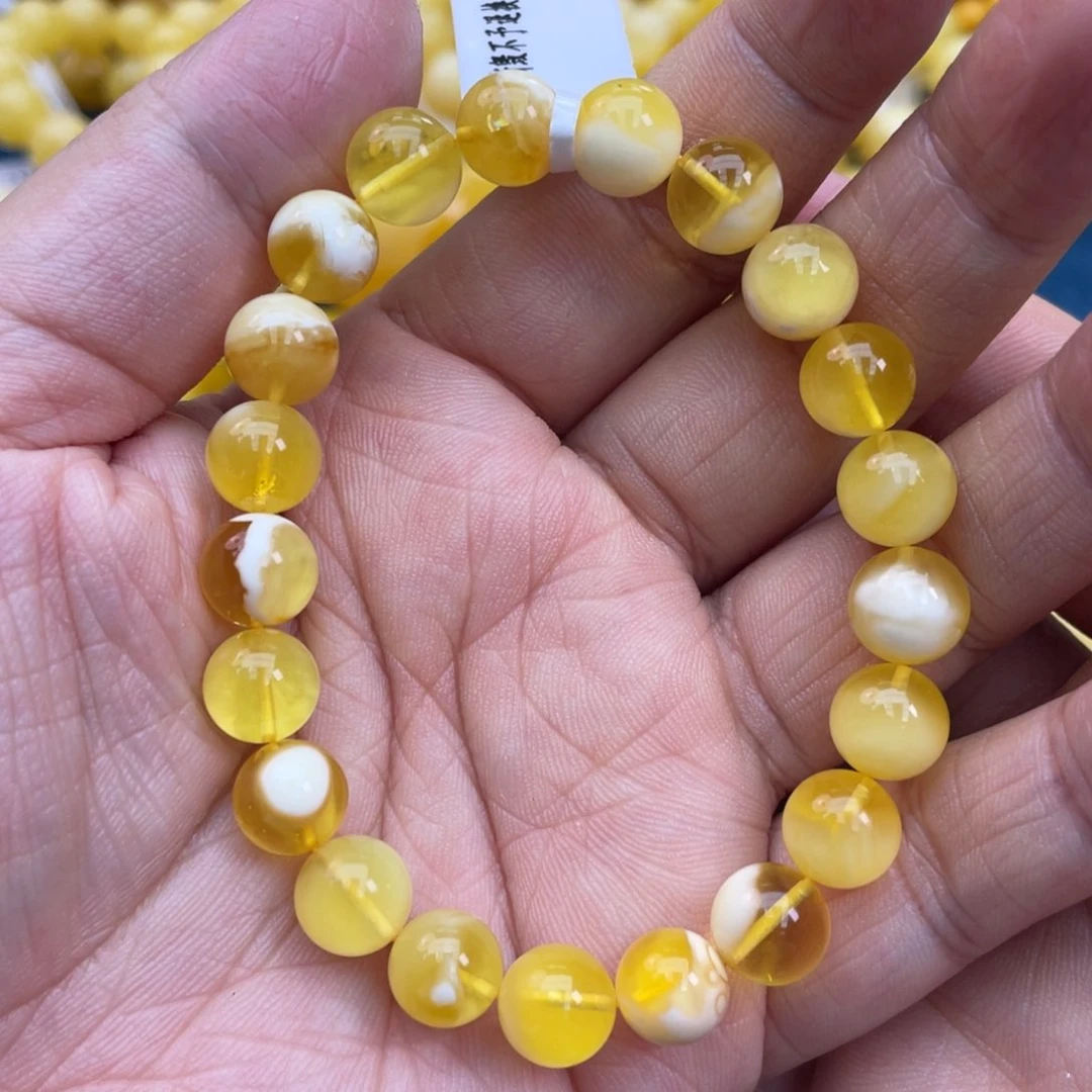 琥珀裸石未镶嵌琥珀蜜蜡9m m