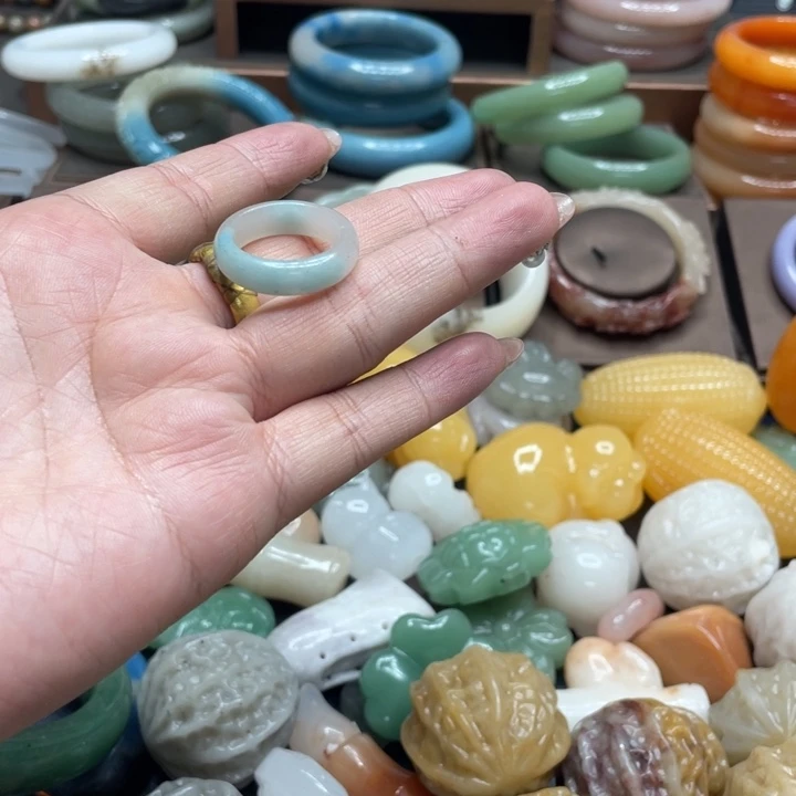 石英岩玉手镯合金蓝**羽
