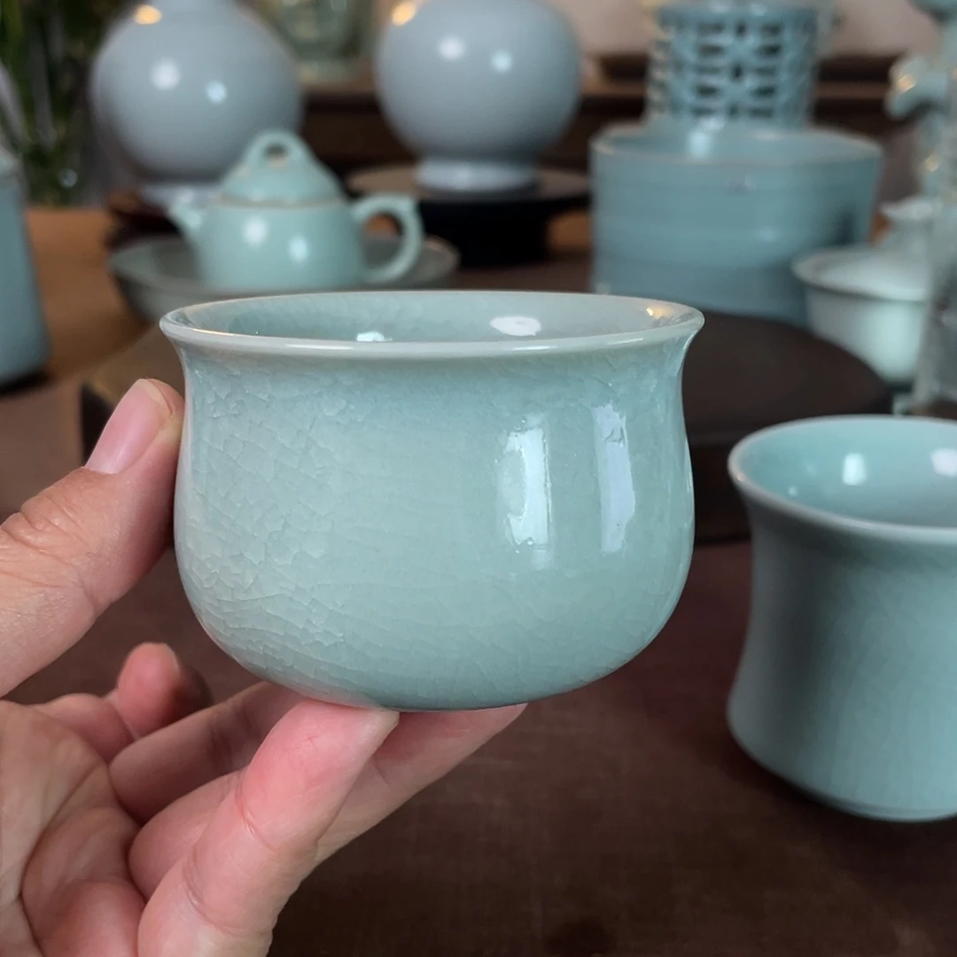 咕***泡瓷禅定杯原矿汝瓷当代