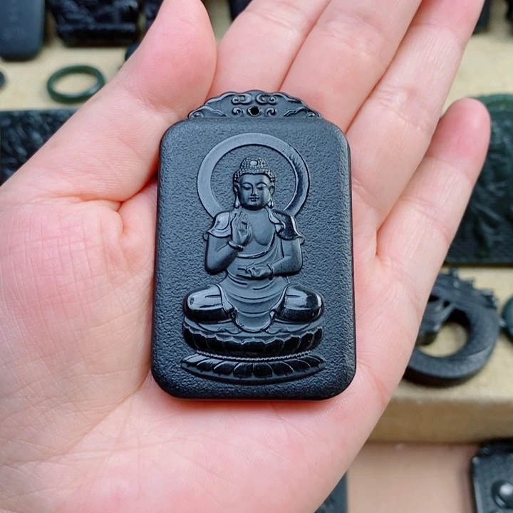 和田玉（青玉）未镶嵌颈饰⭐️**双面雕刻