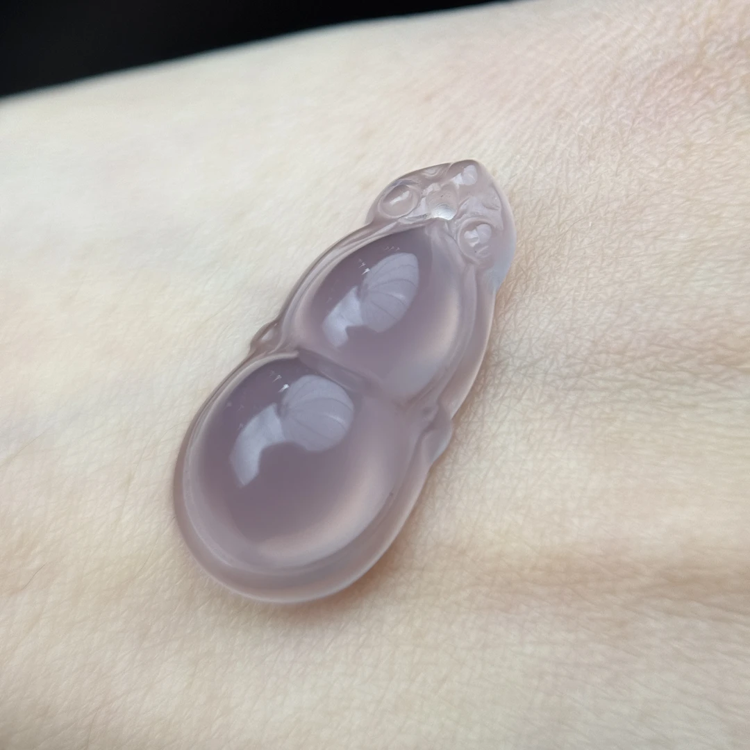 【仔仔臻选】天然高冰高透原矿紫玛瑙玉髓葫芦（拍一发一多样性发货）