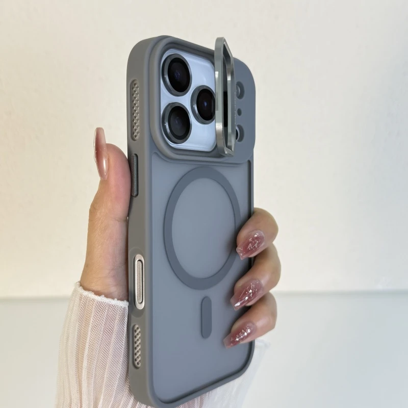 金属镜框支架适用iphone17promax手机壳蜂窝散热壳15/14/13磁吸16