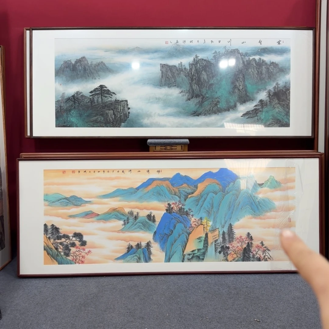 国画手绘作品带框