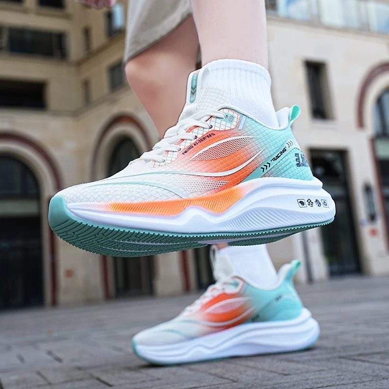 2024春季轻便跑步鞋新款增高软底回弹运动鞋超轻跑鞋学生鞋男运动