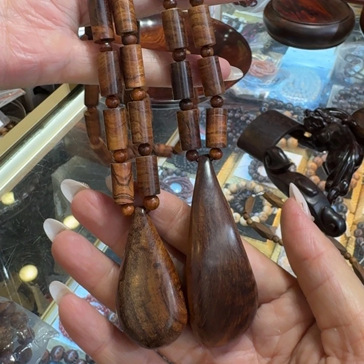 金***宝黄花梨/降香黄檀越黄桶珠项链2条