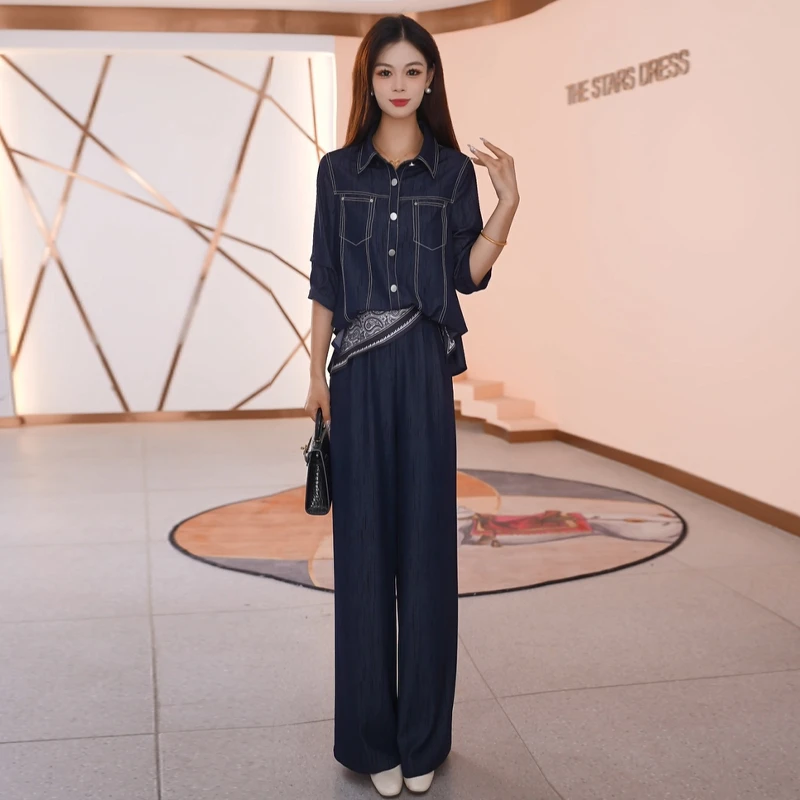 【两件套】早秋时尚女神修身洋气宽松气质休闲百搭显瘦减龄女装套裤