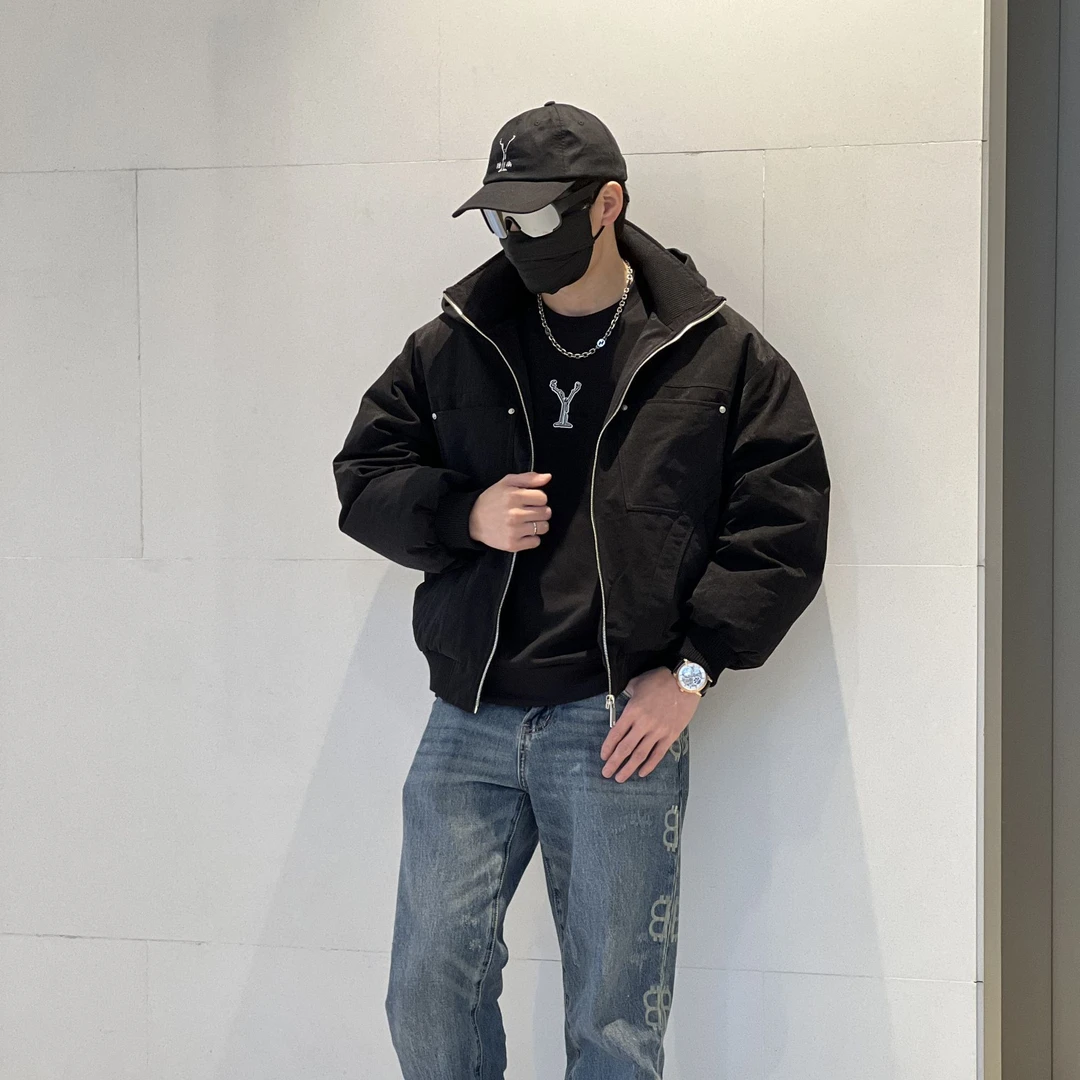 【隐尚】冬季工装三防派克服短款加厚廓形时尚潮流保暖羽绒服外套男