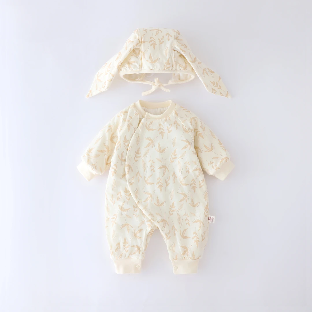 【100纯棉花衣】婴儿夹棉连体衣A类宝宝哈衣新生儿新疆长绒棉花衣