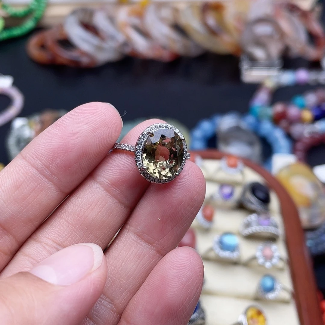烟晶手链银S925镶嵌