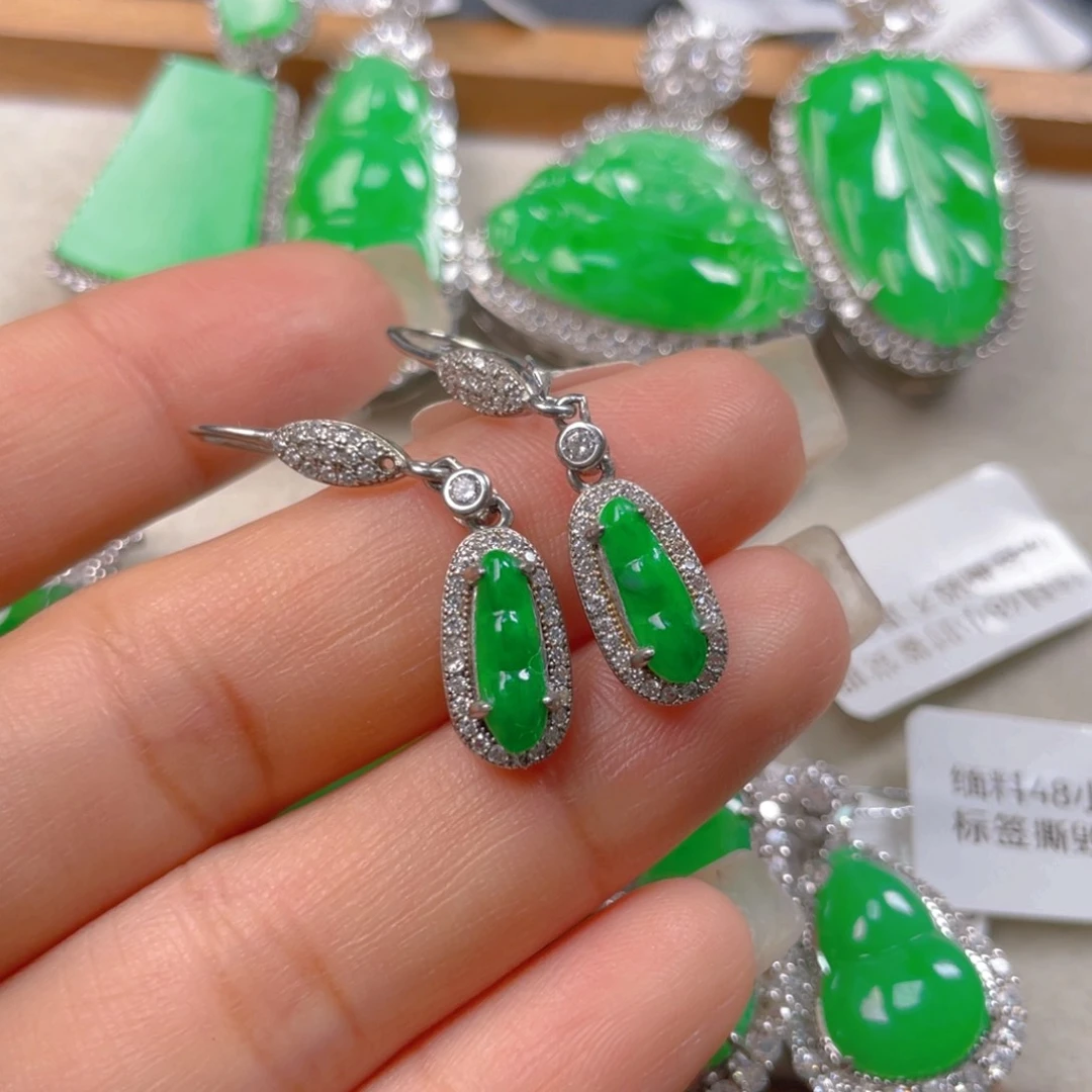 翡翠银S925镶嵌吊坠(不含链)