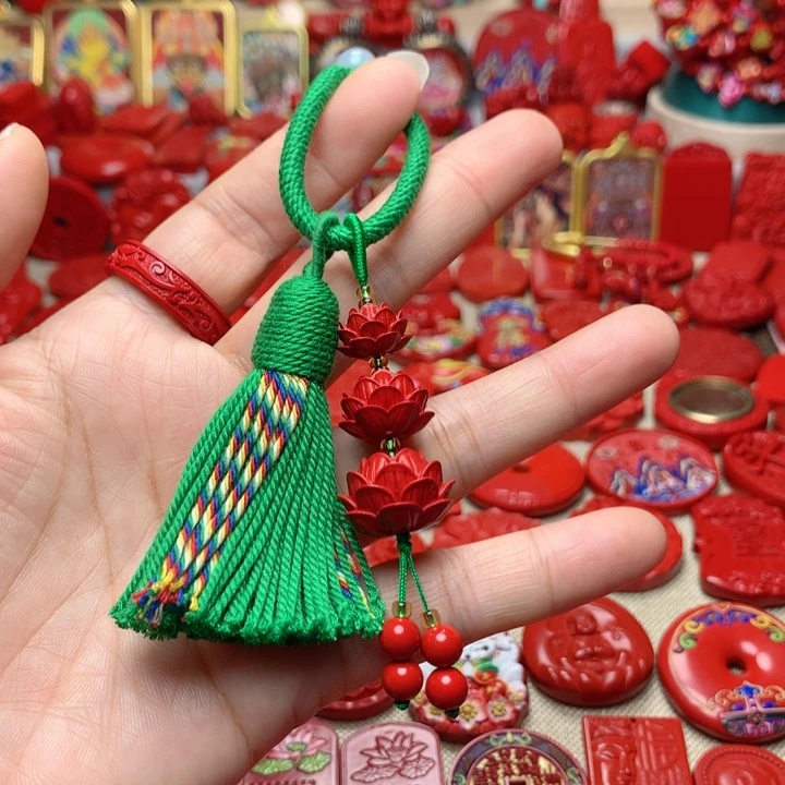 天然辰砂工艺品朱砂包包挂