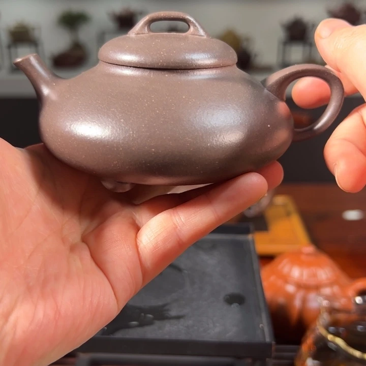 茶壶紫砂影瓢天青泥