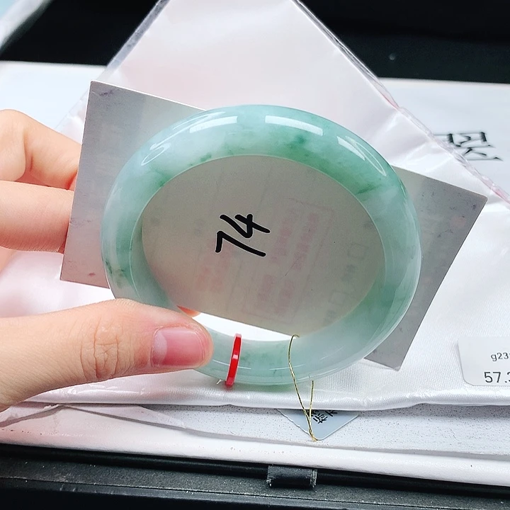 翡翠手镯未镶嵌缅甸天然a货手镯57+