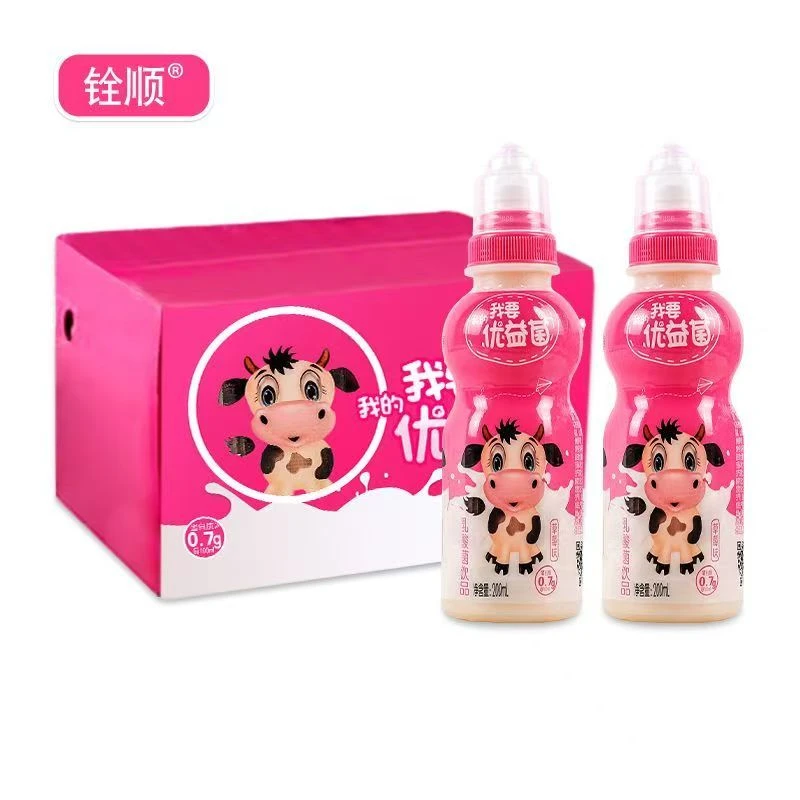 铨顺乳酸菌风味饮品整箱草莓味带奶嘴设计整箱批发价休闲饮品