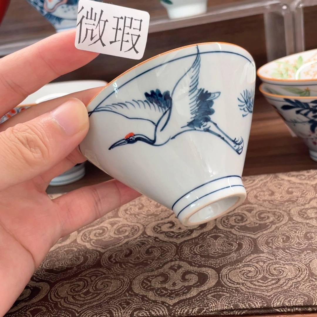 釉下手绘茶具微瑕