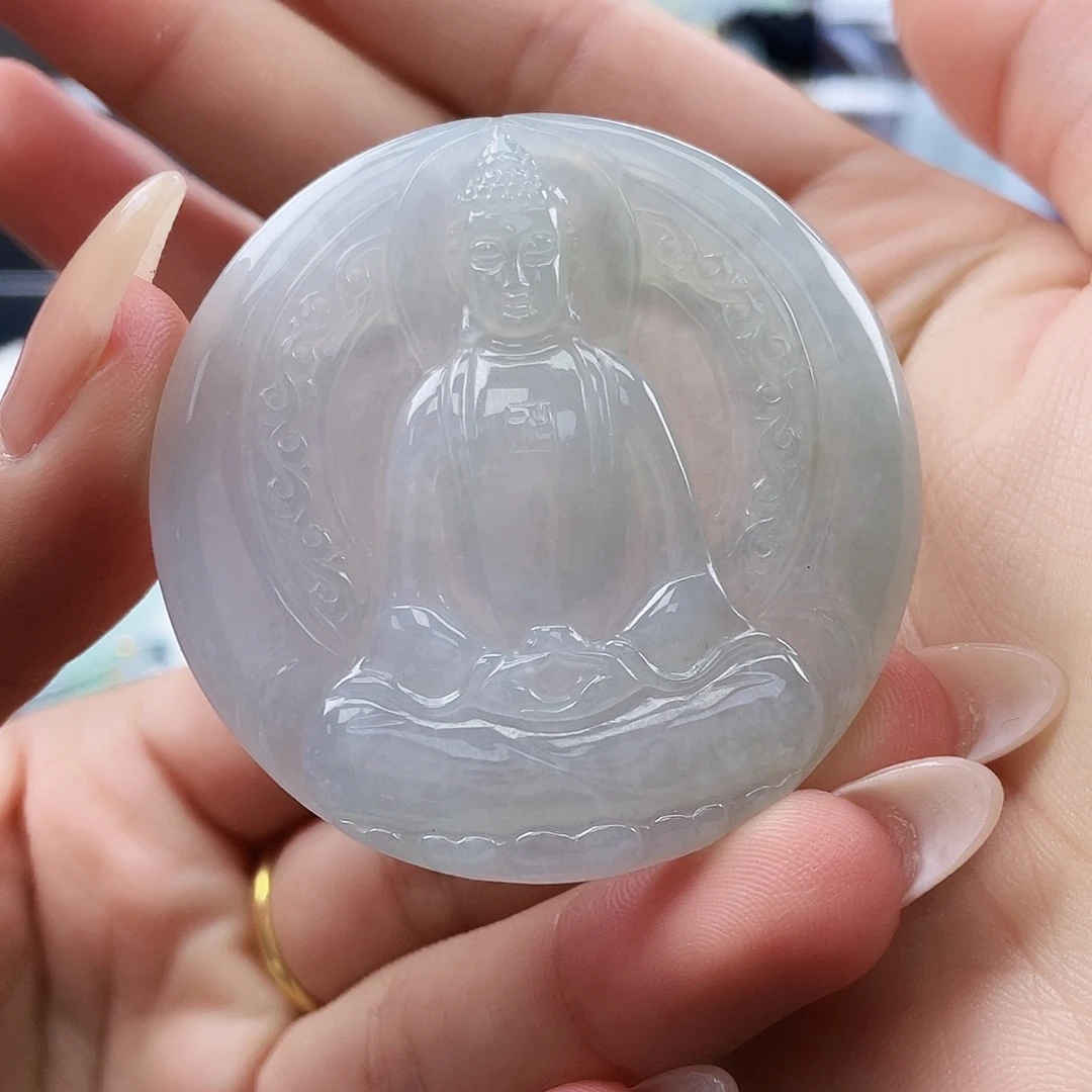 翡翠未镶嵌颈饰天然翡翠大日如来