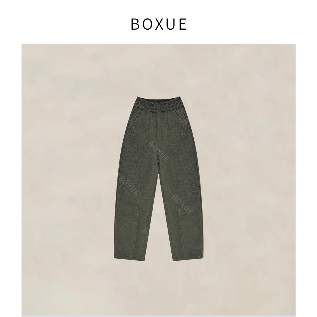 BOXUE “巴厘岛” 2024秋季新款高级感羊毛尼子舒适裤子#240918K56
