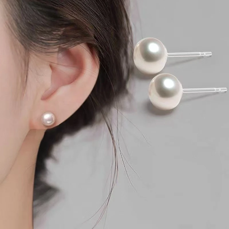 非金属仿珍珠耳饰 塑料针仿珍珠树脂耳钉新耳洞耳饰百搭硅胶耳骨