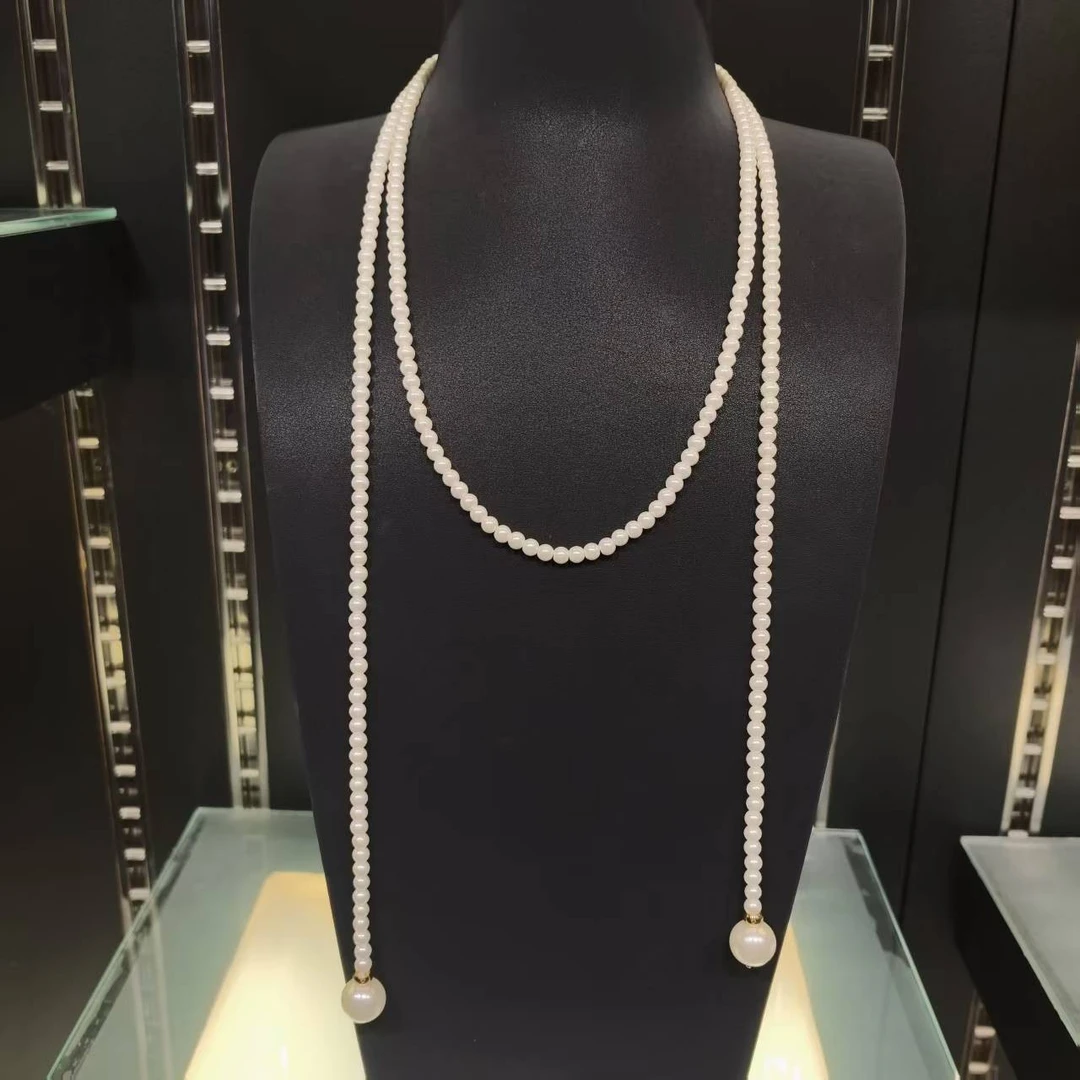 合金项链 中古风苏托尔款白珠项链/S4602