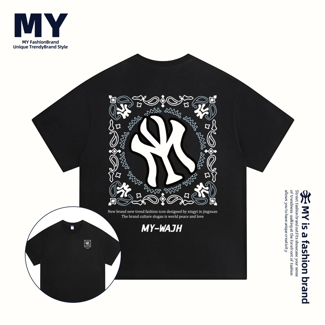 MY/一短袖男t恤新款上衣百搭时尚休闲高级感男装轻奢痞帅男装T恤