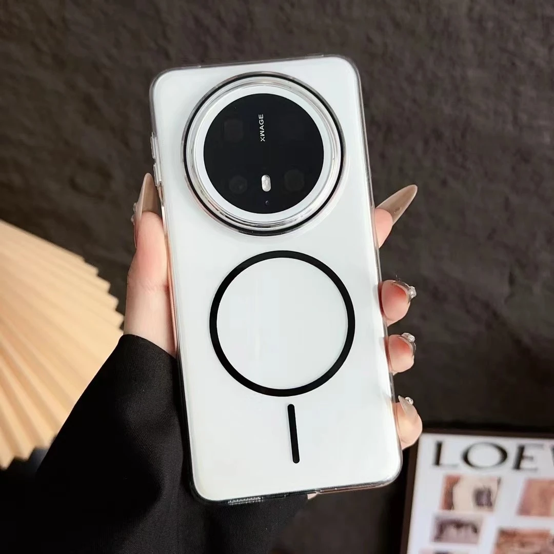 适用于华为mate70手机壳新款细圈磁吸mate60pro简约防摔50/40透明