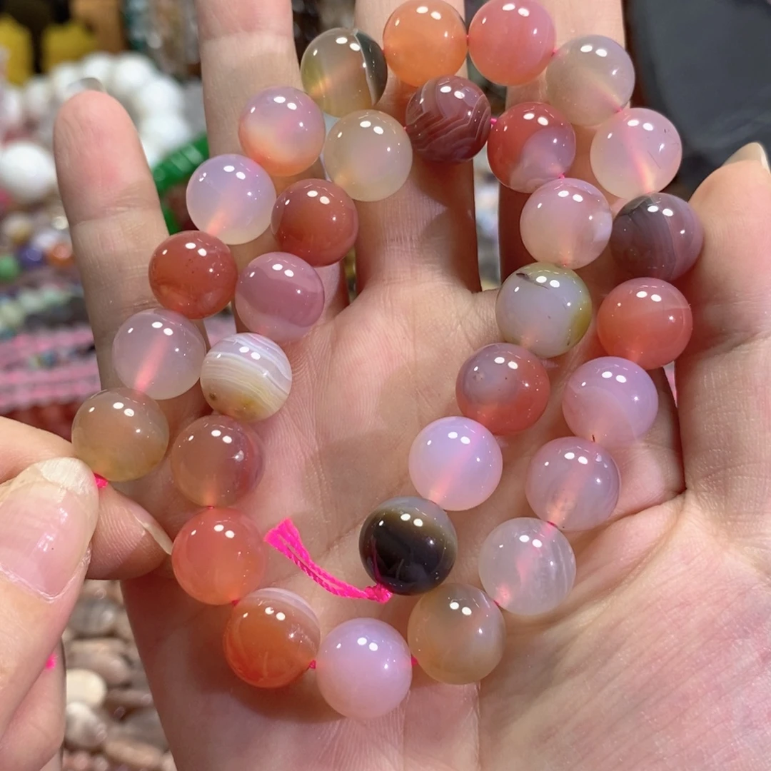 玛瑙/玉髓未镶嵌珠宝半成品盐源玛瑙一条卡12mm