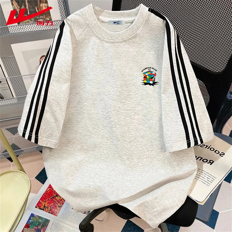 回力夏季T恤男女宽松运动夏装纯棉短袖潮牌半袖上衣情侣装多巴胺