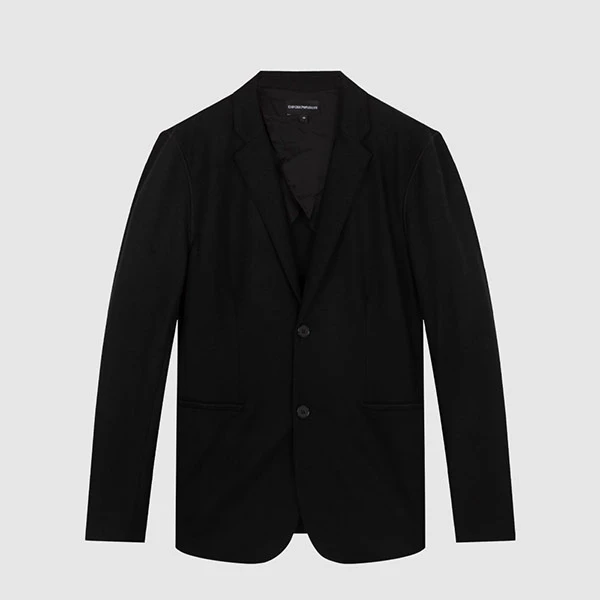 EMPORIO ARMANI阿玛尼绵羊毛平驳领男士夹克西服6L1G7P1JT3Z0999