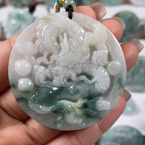 翡翠颈饰未镶嵌龙行天下福利