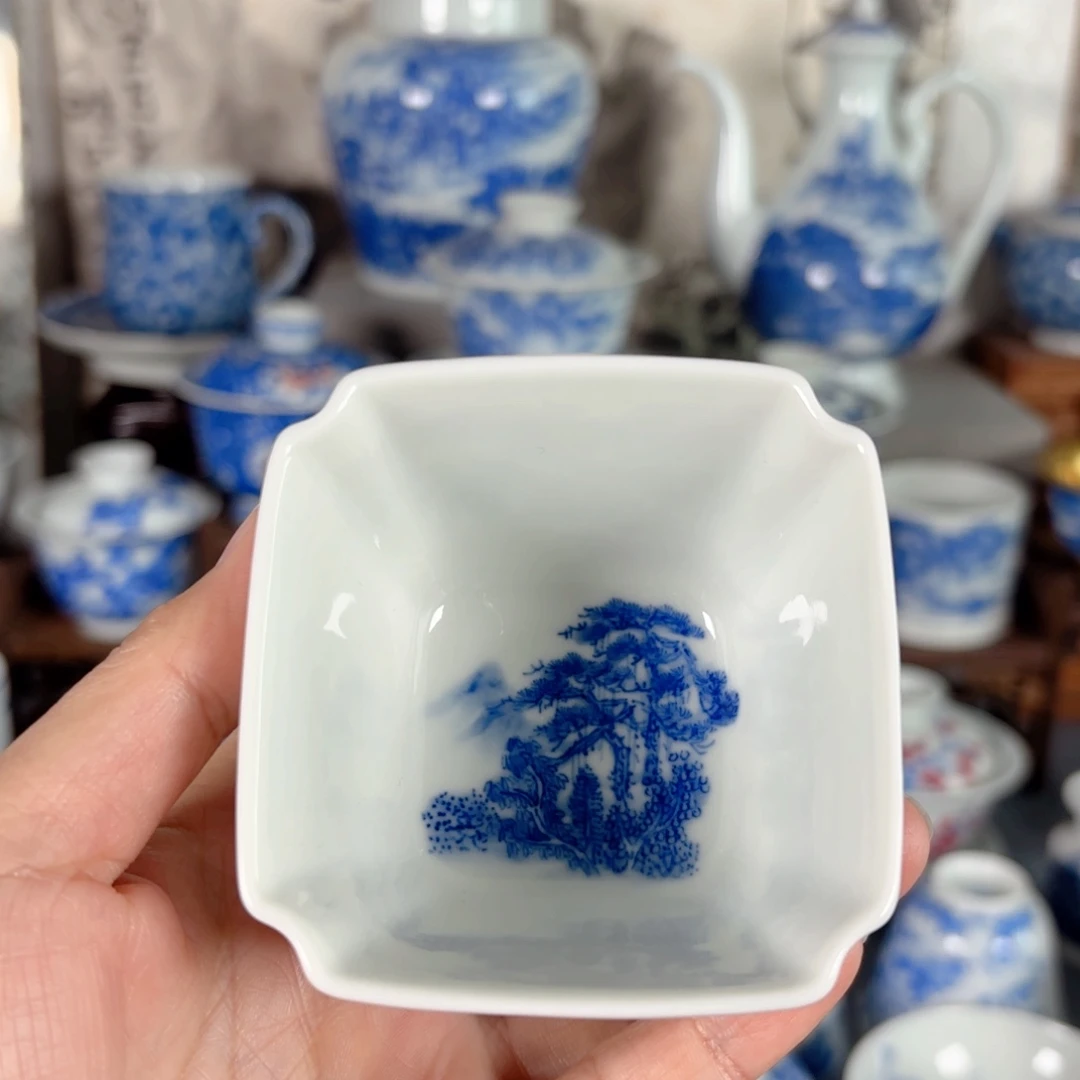难***！青花瓷器手绘作品陶瓷杯