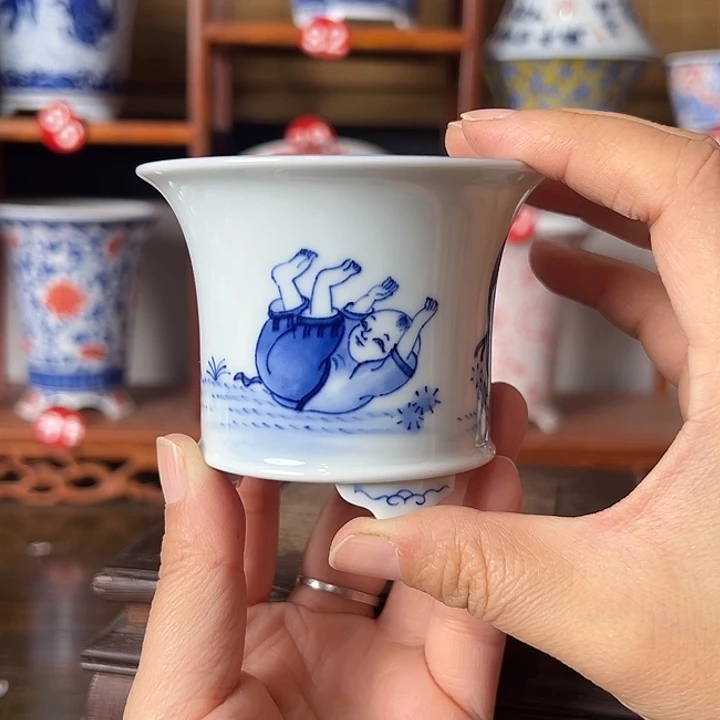 墨奈手绘陶瓷花盆