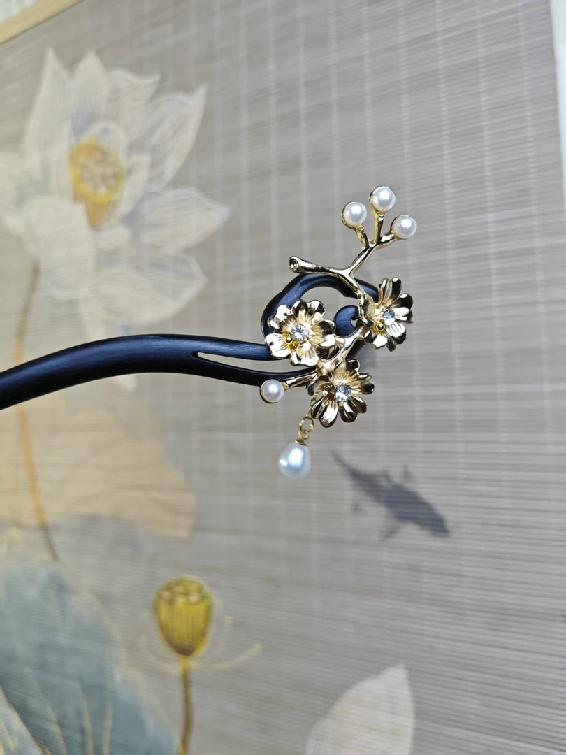 炑歌X651国风梅花18公分发饰复古手工气质国风发簪