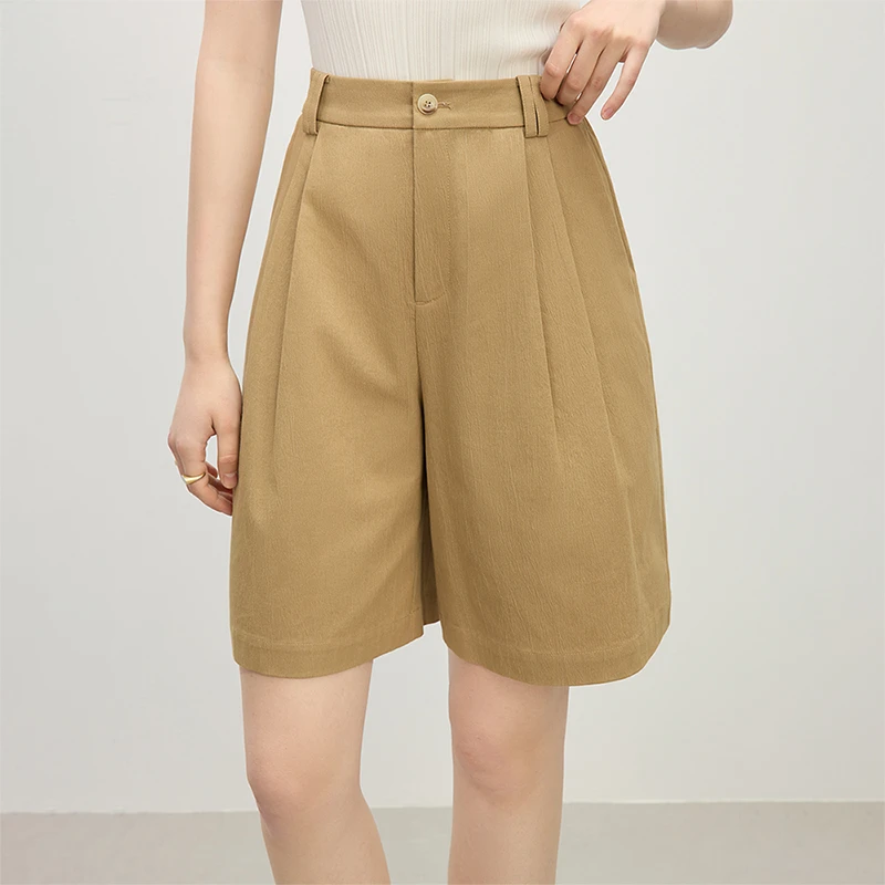 范思蓝恩通勤气质复古高腰女夏2025新款直筒显瘦休闲裤25FS12355