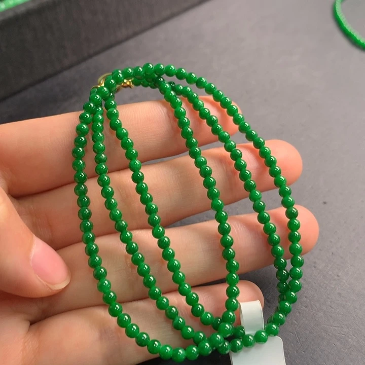翡翠未镶嵌项链天然缅甸A货翡翠卡3.1mm