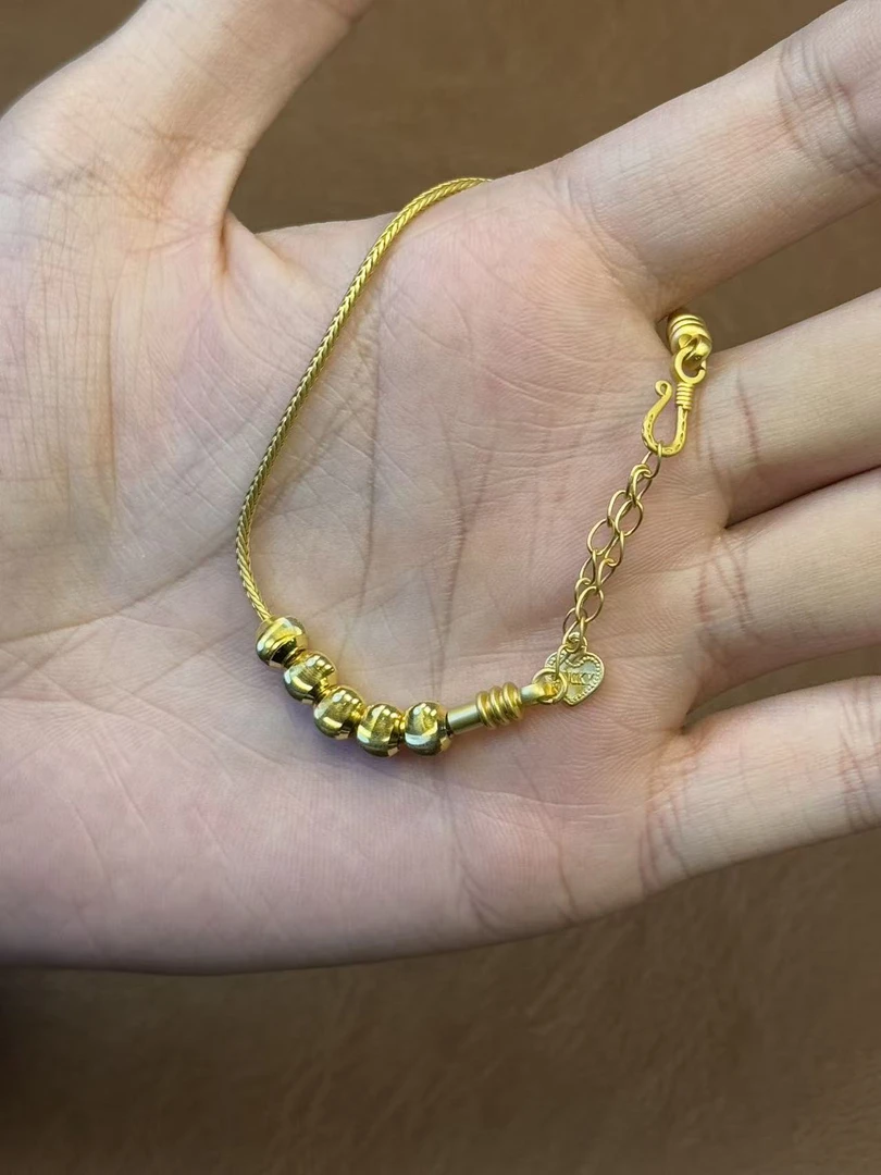 足金999 5D猫眼转运珠卡5手链 54
