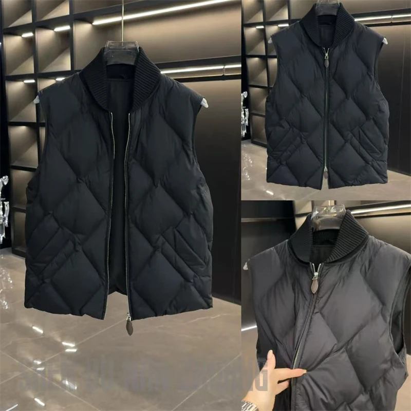 SHEN&DU男装｜“ 鹅绒 ”休闲针织领高奢棱格鹅绒马甲126