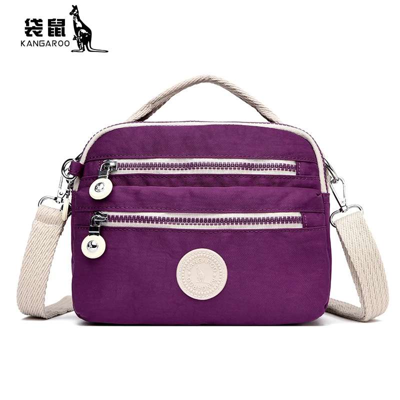 【袋鼠正品】单肩斜挎新款多层包女士简约手提包女包单肩包