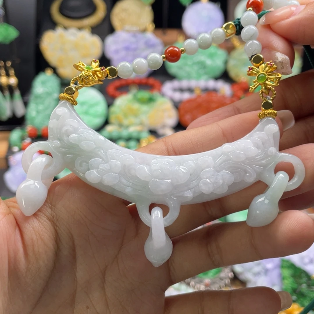 翡翠未镶嵌颈饰代编织