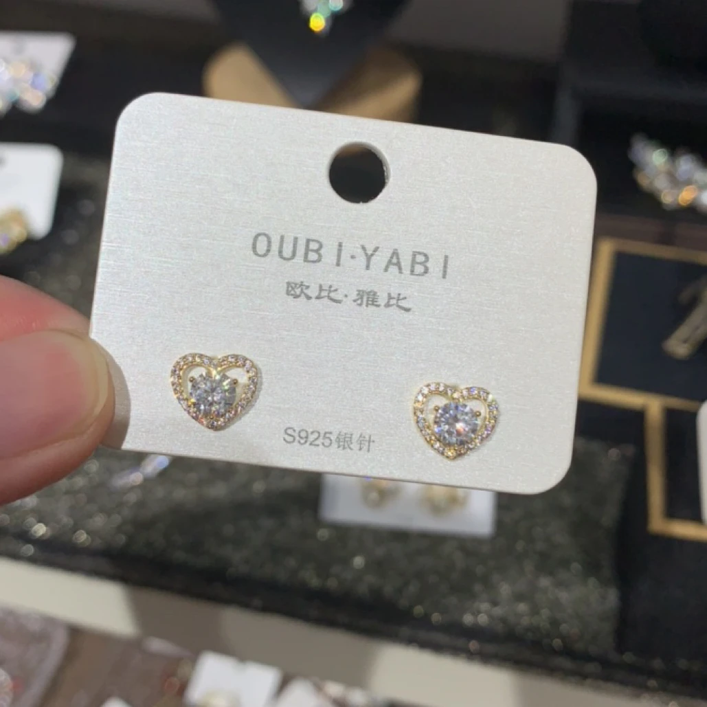 铜合金合成锆石耳饰 FF定制款  【新款闪闪克拉耳钉】韩版精致时尚